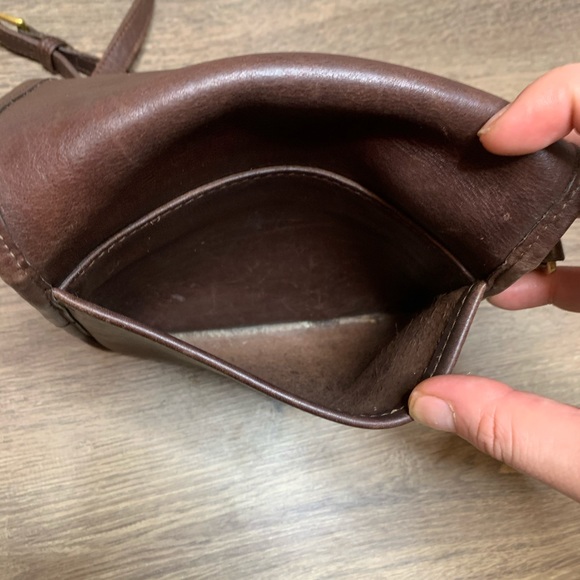 Coach 9076 Brown Gold Leather Cross Body Bag - Picture 5 of 8